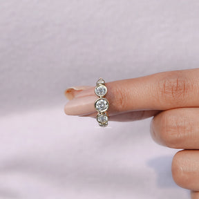 Bezel Set Round Cut Lab Diamond Five Stone Ring