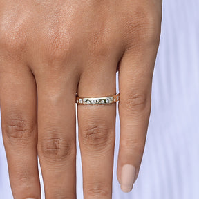 Round Cut Lab Diamond Flush Set Eternity Band