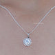 Round Cut Lab Diamond Halo Pendant