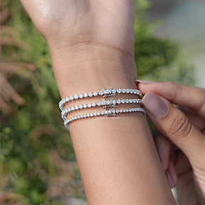 Round Cut Lab Grown Diamond Tennis Bracelet