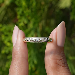 Round Cut Lab Diamond Flush Set Eternity Band