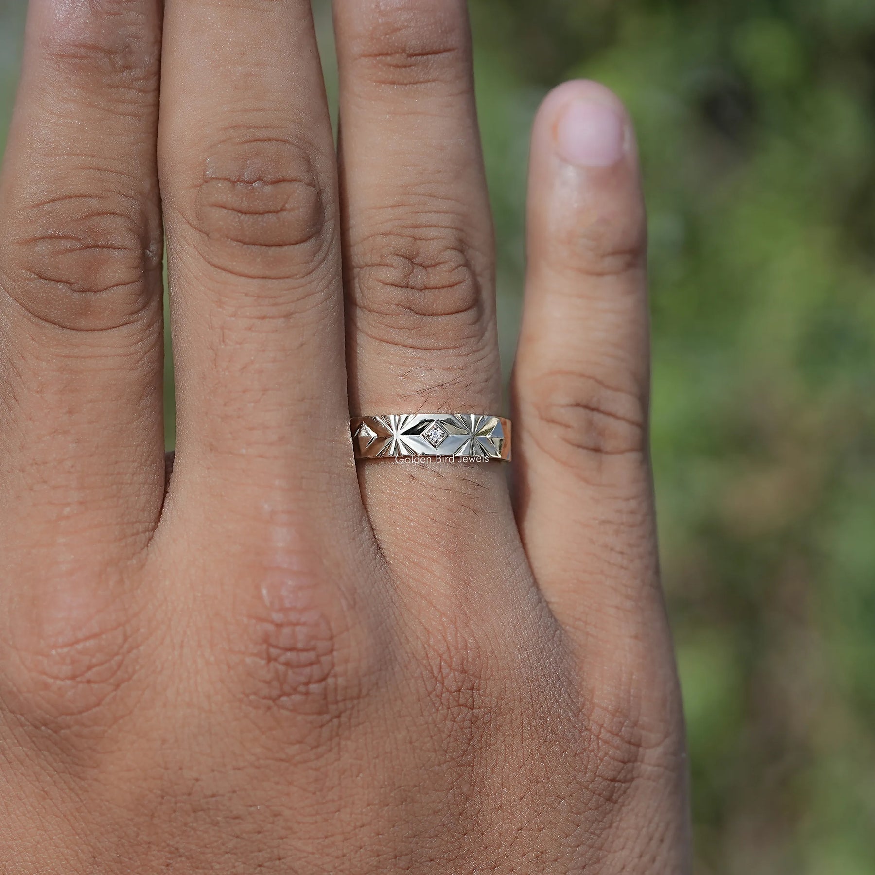 Round Shaped Lab Diamond Men's Band