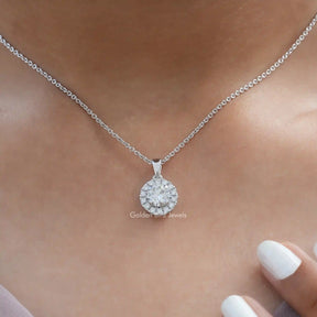 Round Wedding Pendant Set In Prongs Setting