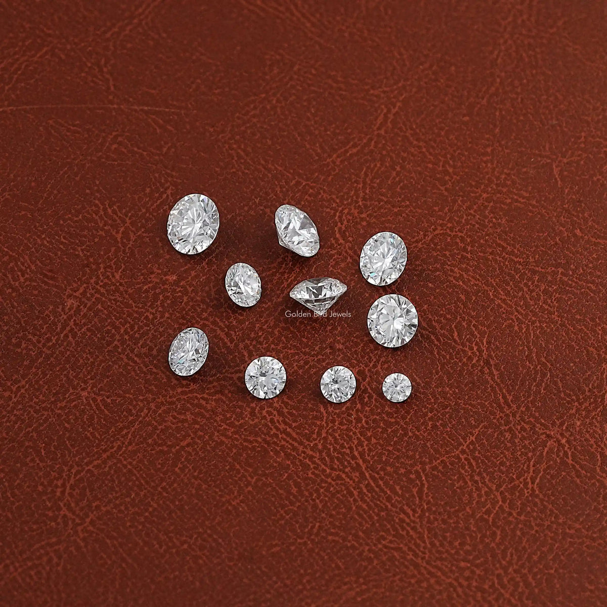 Close-Up View of Round Cut Loose Diamond In White