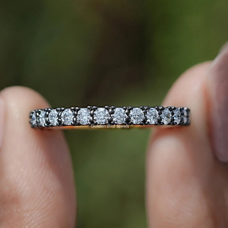 Round Cut Moissanite Full Eternity Stacking Band