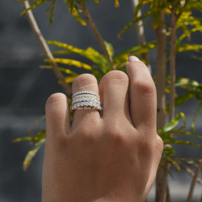 Round Cut Moissanite Full Eternity Matching Bands