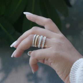 Round Cut Moissanite Full Eternity Matching Bands