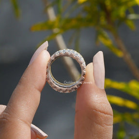 Round Cut Moissanite Full Eternity Matching Bands