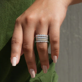 Round Cut Moissanite Full Eternity Matching Bands