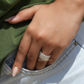 Round Cut Moissanite Full Eternity Matching Bands