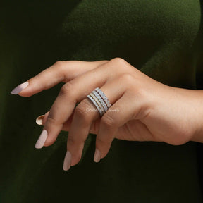 Round Cut Moissanite Full Eternity Matching Bands