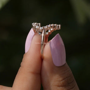 Round Cut Moissanite Heart Shape Engagement Ring