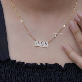 Side View of Round Customized Moissanite Pendant