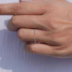 Round Shaped Moissanite Open Cuff Band