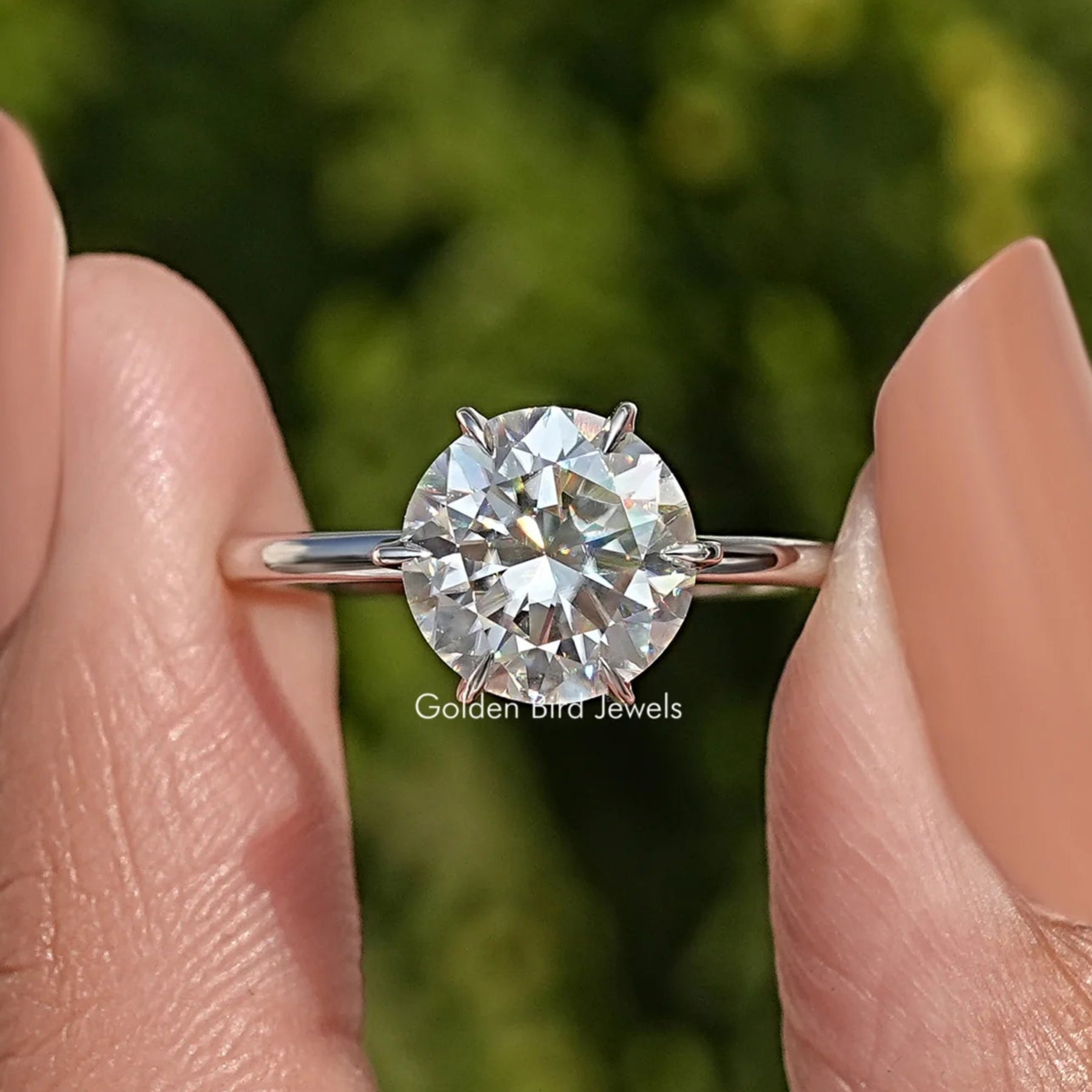 Round Cut Moissanite Solitaire Bridal Ring