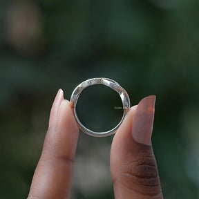 [Moissanite Round Cut Wedding Band]-[Golden Bird Jewels]