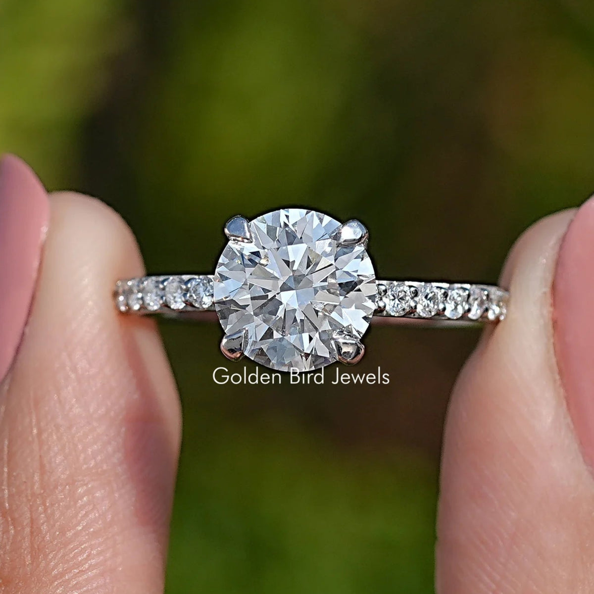 Round Shaped Lab Diamond Hidden Halo Ring