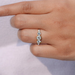 View of Round Cut Lab Grown Diamond Ring In White Gold