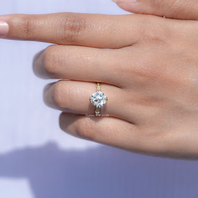 Old European Round Moissanite Accent Ring