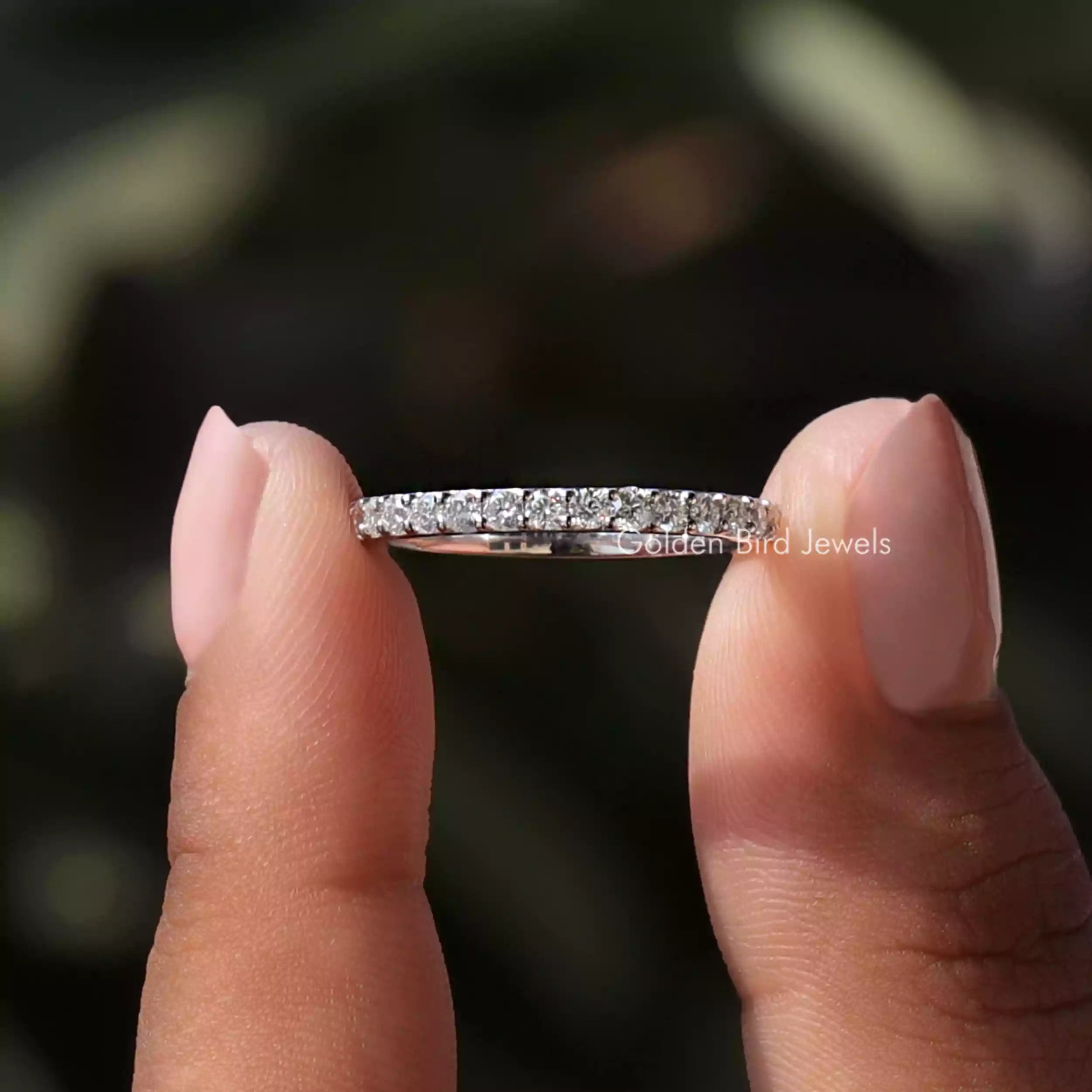 April Birthstone Round Lab Diamond Eternity Band