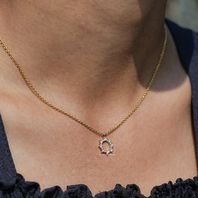 View of Diamond Open Circle Pendant In Wear's of Women's 