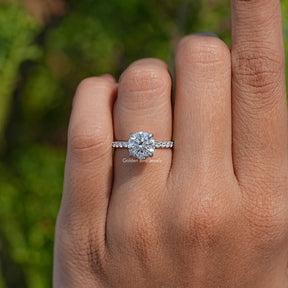 Round Shaped Lab Diamond Hidden Halo Ring