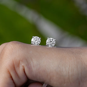 Round Shaped Lab Diamond Stud Earrings