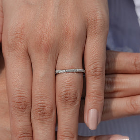 Moissanite Round Shaped Eternity Wedding Band