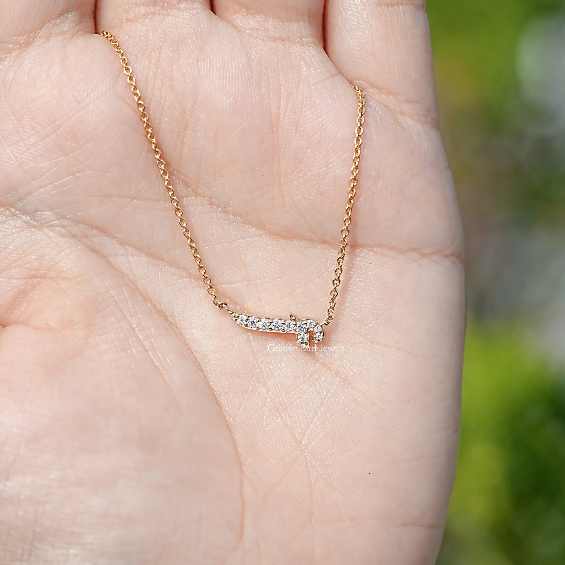 Round Cut Moissanite F Initial Letter Pendant