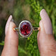 Ruby Red Oval Lab Gemstone Solitaire Ring
