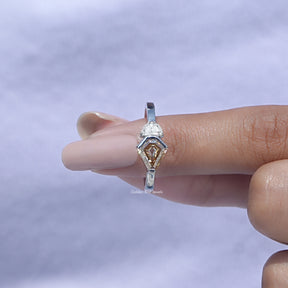 Shield Cut Moissanite Toi Et Moi Engagement Ring