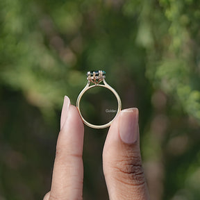 Back view of Step Cut Dutch Marquise Moissanite Solitaire Ring