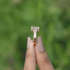 Criss Cut Moissanite Three Stone Ring
