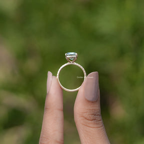 Cushion Cut Moissanite Engagement Ring