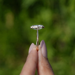 Off-White Old Mine Cut Moval Moissanite Ring