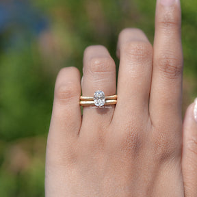 Old Mine Cushion Cut Lab Diamond Bridal Ring Set