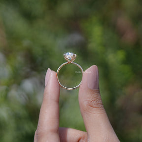 Old Mine Cushion Cut Lab Diamond Split Shank Ring