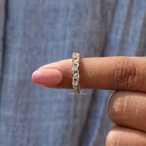 Trillion And Baguette Diamond Eternity Wedding Band