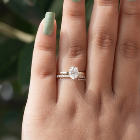 Oval Cut Lab Diamond Bridal Ring Set