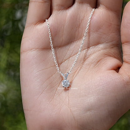 Round Cut Moissanite Solitaire Pendant
