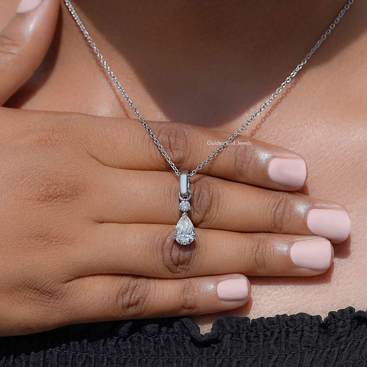 Pear & Round Cut Lab Grown Diamond Pendant