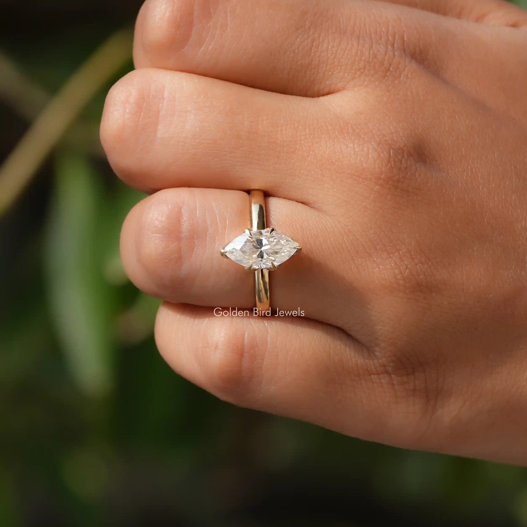 Marquise Cut Solitaire Stone Engagement Ring - Main Image