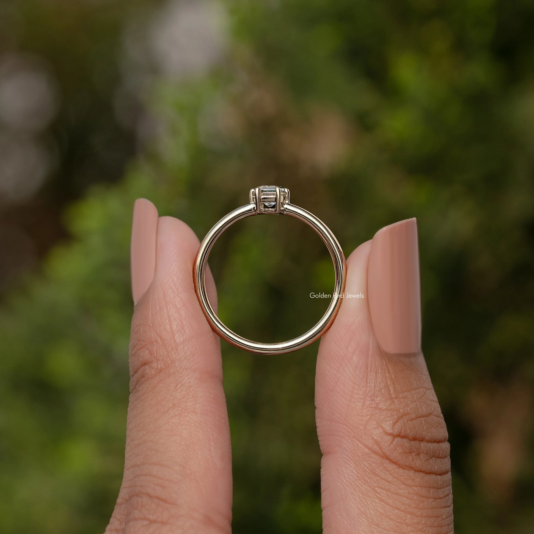 Old Mine Lozenge Solitaire Moissanite Ring