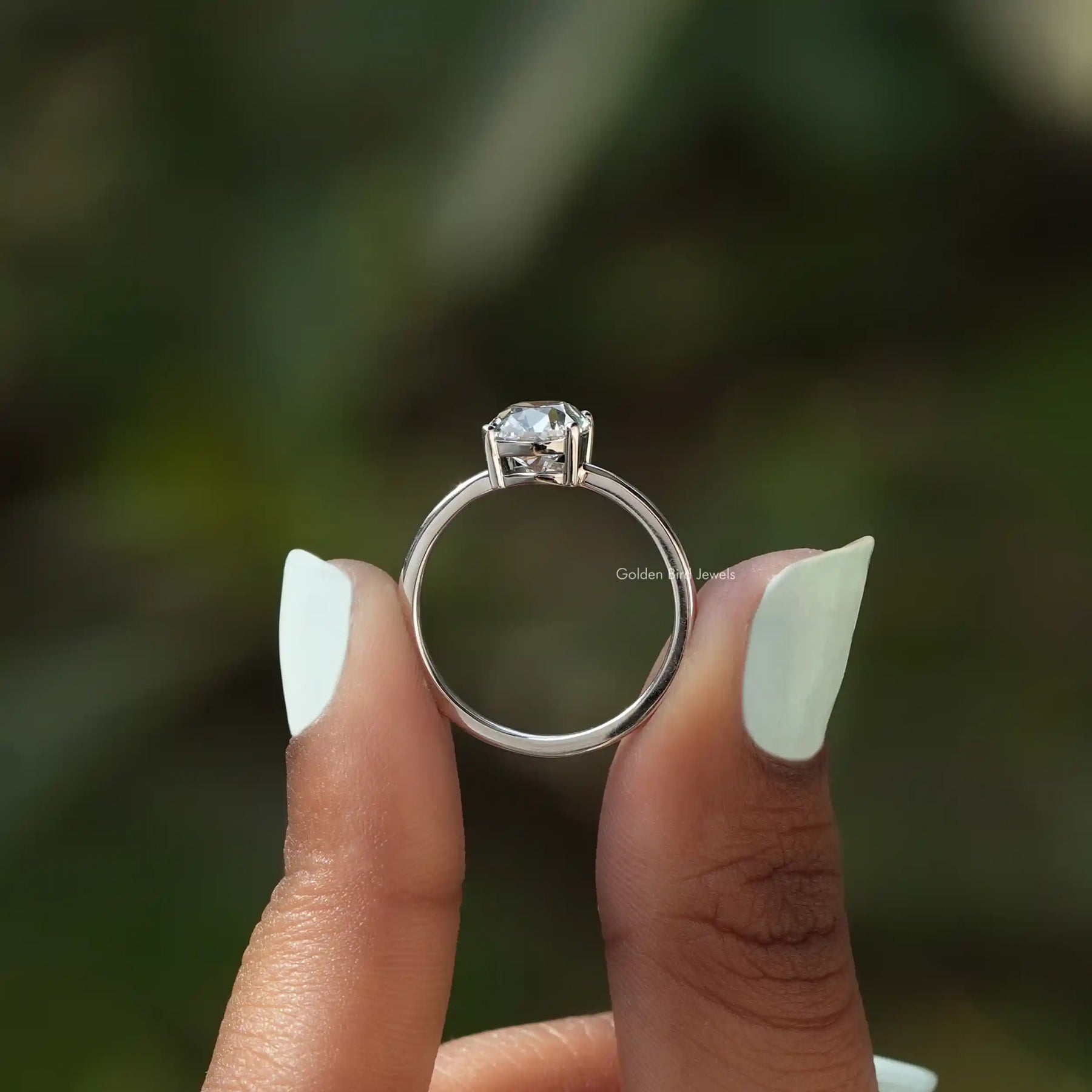 Old Mine Cushion Diamond Solitaire Ring