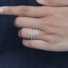 Moissanite Round Cut Spiral Eternity Band