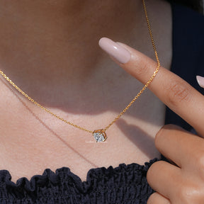 [Square Old Mine Cushion Shaped Diamond Pendant]-[Golden Bird Jewels]