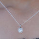 Square Old Mine Cushion Lab Diamond Halo Pendant
