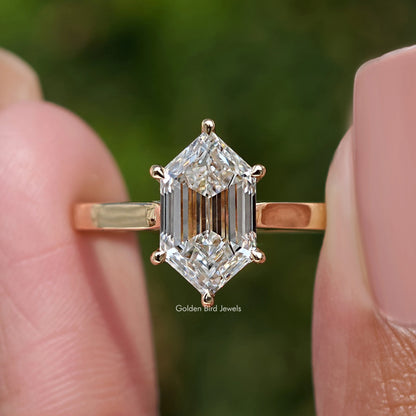 Step Cut Dutch Marquise Lab Diamond Ring