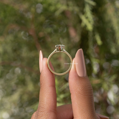 Step Cut Moissanite Dutch Marquise Ring