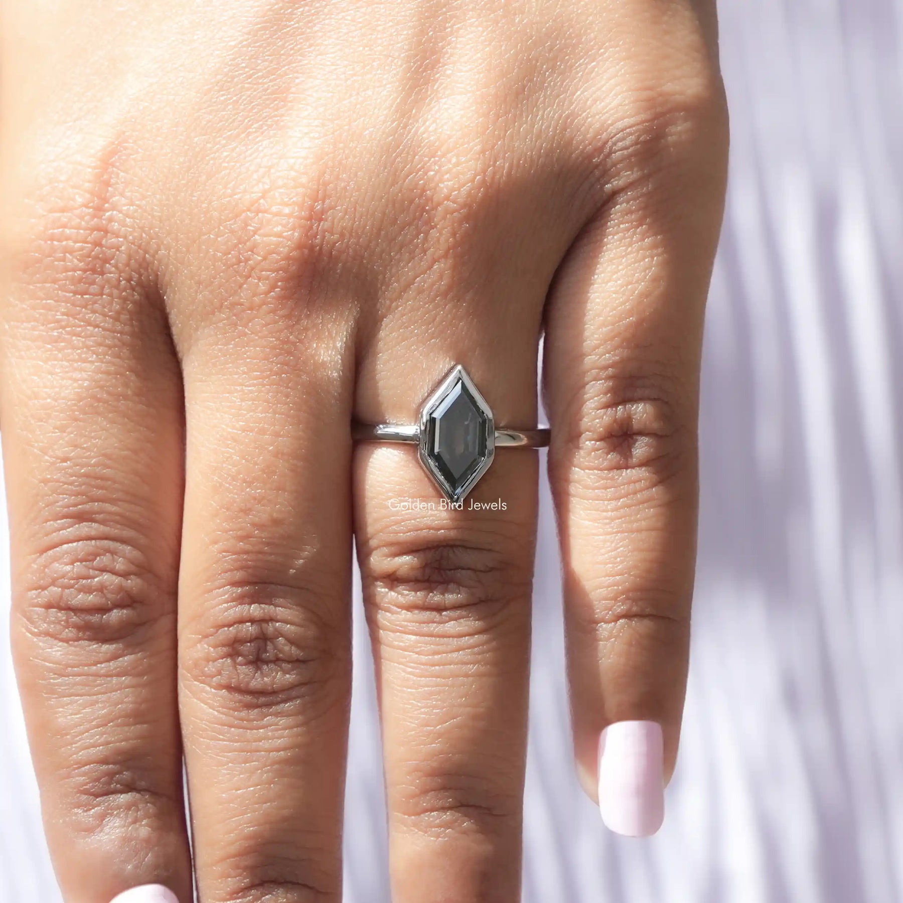 Moissanite Step Cut Dutch Marquise Solitaire Ring